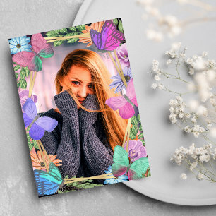 Invitation Papillon floral violet rose assez jolie Photo d'an