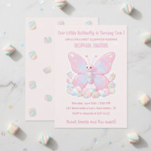 Papillon Marshmallow Rose 1er Anniversaire