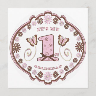 Invitation Papillon napolitain de premier anniversaire