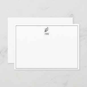 Invitation Papillon noir et blanc Monogramme