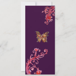 Invitation PAPILLON, rouge violet vif