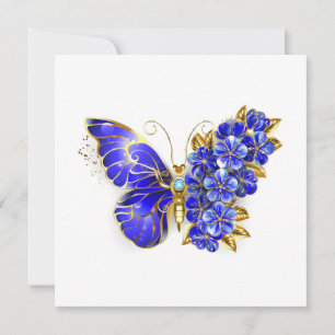 Invitation Papillon Saphir Fleur