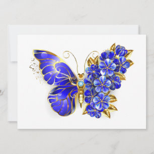 Invitation Papillon Saphir Fleur