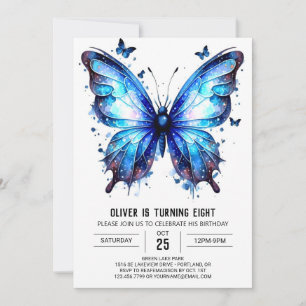 Invitation Papillon Whimsical moderne Boy Anniversaire