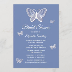 Invitation Papillons bleus et blancs de Cornflower de Fête de
