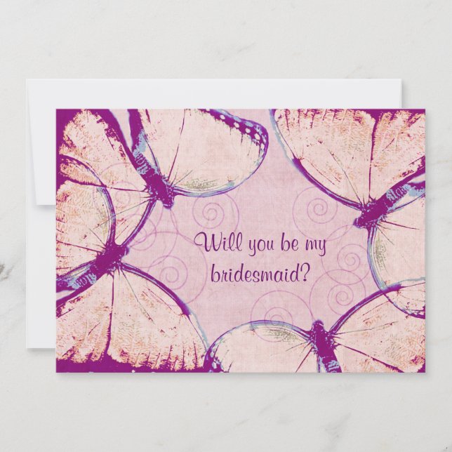 Invitation papillons clignotants roses tendre (Devant)