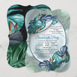 Invitation Papillons du Paradis/Tropical Turquoise Splash