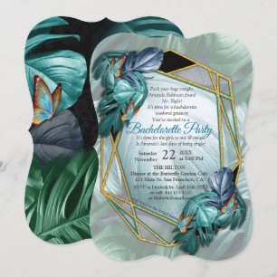 Invitation Papillons du Paradis/Tropical Turquoise Splash