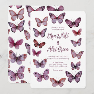 Invitation Papillons Élégants Mariage PERSONNALISÉ