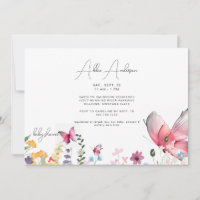 Papillons et Baby shower Fleur sauvage délicieux