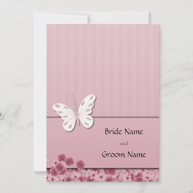 Invitation Papillons Et Fleurs (Devant)