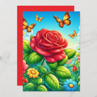 Invitation Papillons et Roses enchantés