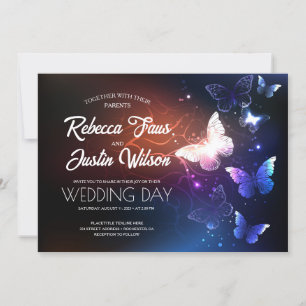 Invitation Papillons Lumineux Morpho Monarch
