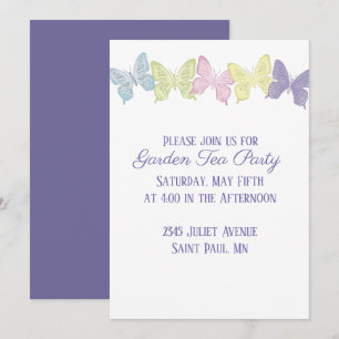 Invitation Papillons Pastel 13 x 18 cm