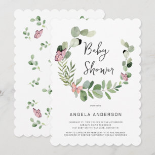Invitation Papillons Tout Autour Du Baby shower À Calcaire