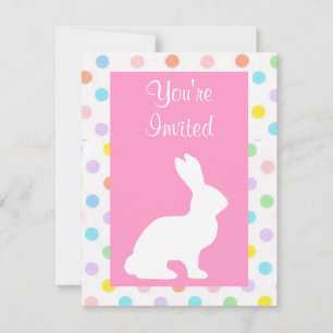 Invitation Pâques Animaux Mignons Vintage Lapin