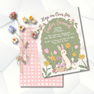 Invitation Pâques Bunny Brunch Fête de chasse aux oeufs
