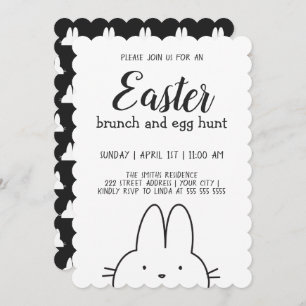 Invitation Pâques de Bunny moderne