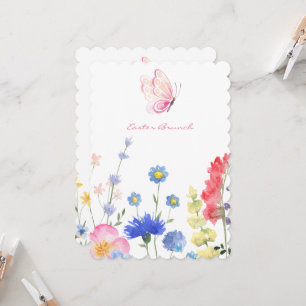 Invitation Pâques Floral Rustique