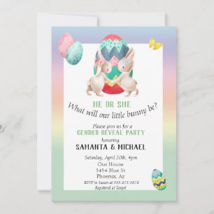 Invitation Pâques Genre Bébé Révélation Fête Printemps Bunny