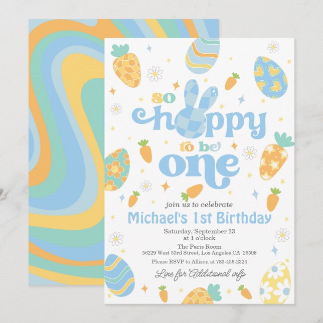 Invitation Pâques si espéré être un garçon Anniversaire (Devant / Derrière)