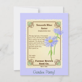 Invitation Paquet bleu de graine d'aster