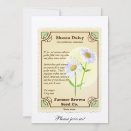 Invitation Paquet de graine de marguerite de Shasta