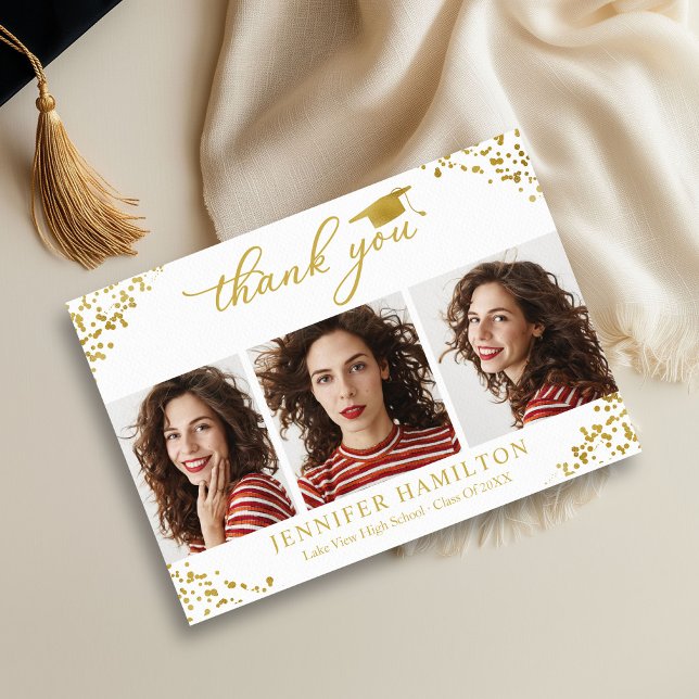 Invitation Paquet d'or de fin d'études sur le Merci blanc (Créateur téléchargé)