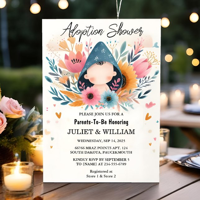 Invitation Par Enfant Vieux Fils Boho Amusant Jour d'Adoption (Créateur téléchargé)