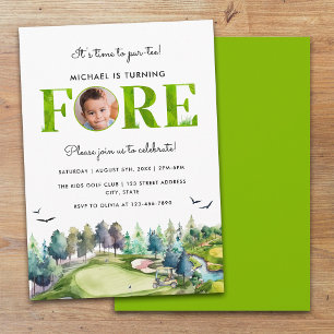 Invitation Par-tee 4e anniversaire Golf First Birthday Photo