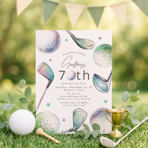Invitation Par-tee 70 ans sur le thème du Golf
