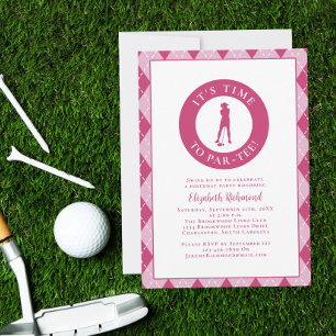 Invitation Par Tee Golfer Funny Humour Fête d'anniversaire po