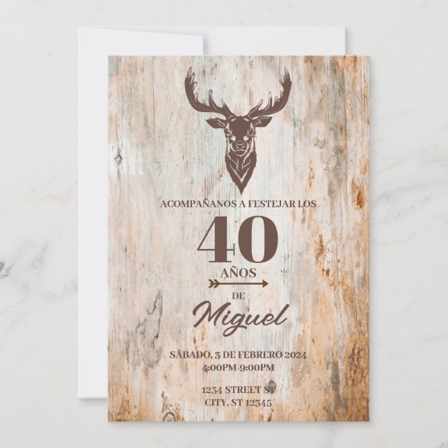 INVITATION PARA CUMPLEANOS DE HOMBRE TEMA CAZAR (Devant)