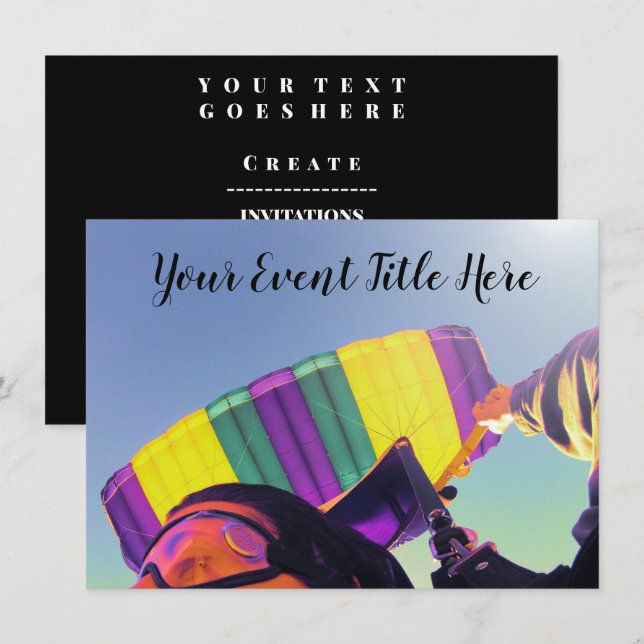 Invitation parachutiste photo (Devant / Derrière)