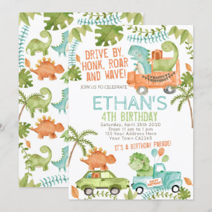 Invitation Parade d'anniversaire de Dinosaur