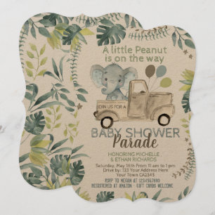 Invitation Parade des Baby showers éléphants