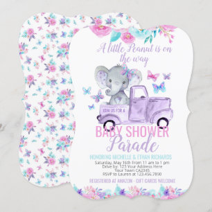 Invitation Parade des Baby showers éléphants