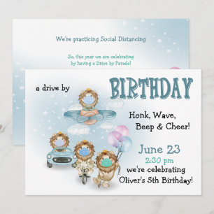 Invitation Parade des Lions Drive Par Anniversaire