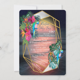 Invitation Paradis tropical de la flore au coucher du soleil