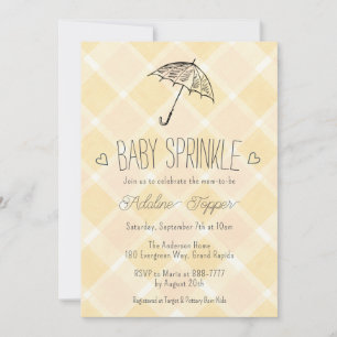 Invitation Parapluie à carreaux ambre 010 pour la baby sprink