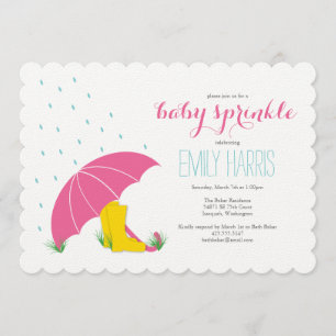 Invitation Parapluie et bottes Baby Sprinkle Shower Invitatio