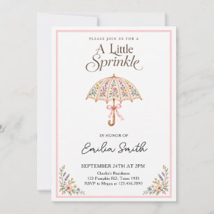 Invitation Parapluie Floral Multicolore Baby Sprinkle