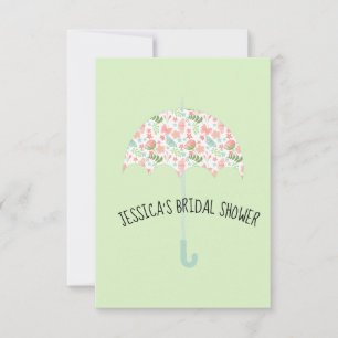 Invitation Parapluie Floral pour la Douche