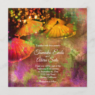 Invitation Parapluies Japonaises Personnalisé Mariage Invitat