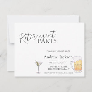 Invitation Paraty de retraite de la bière et du Martini