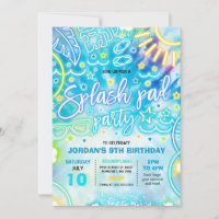 Parc aquatique Splash Pad Fête Anniversaire Tie Dy