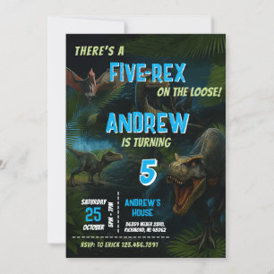 Invitation Parc Dinosaur personnel Fête d'anniversaire pour g