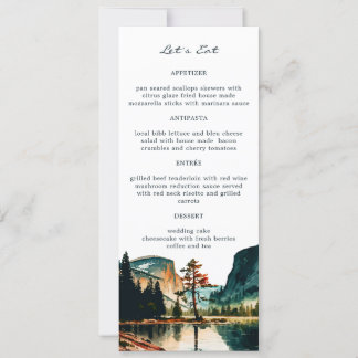Invitation Parc national de Yosemite Aquarelle Mariage Menus