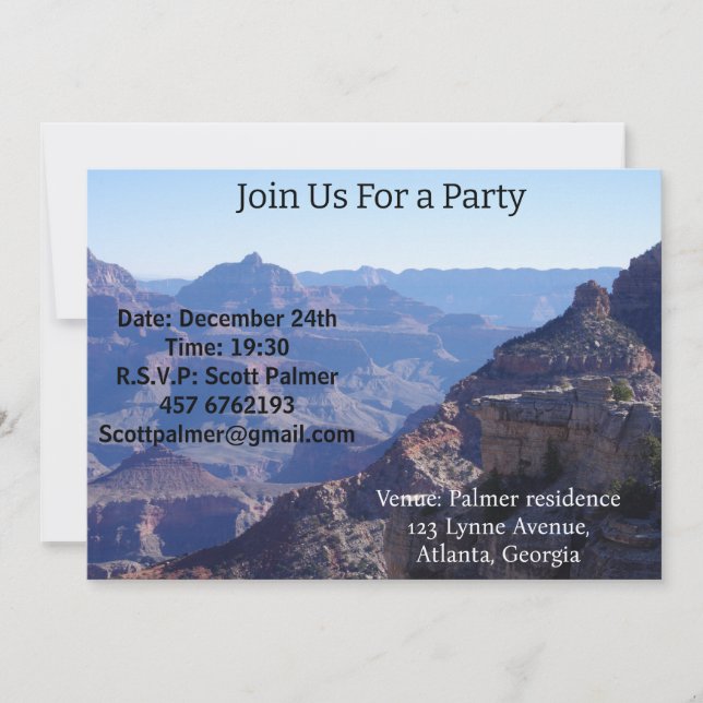 Invitation Parc national du Grand Canyon, South Rim (Devant)