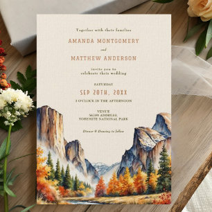 Invitation Parc national Yosemite Aquarelle Mariage